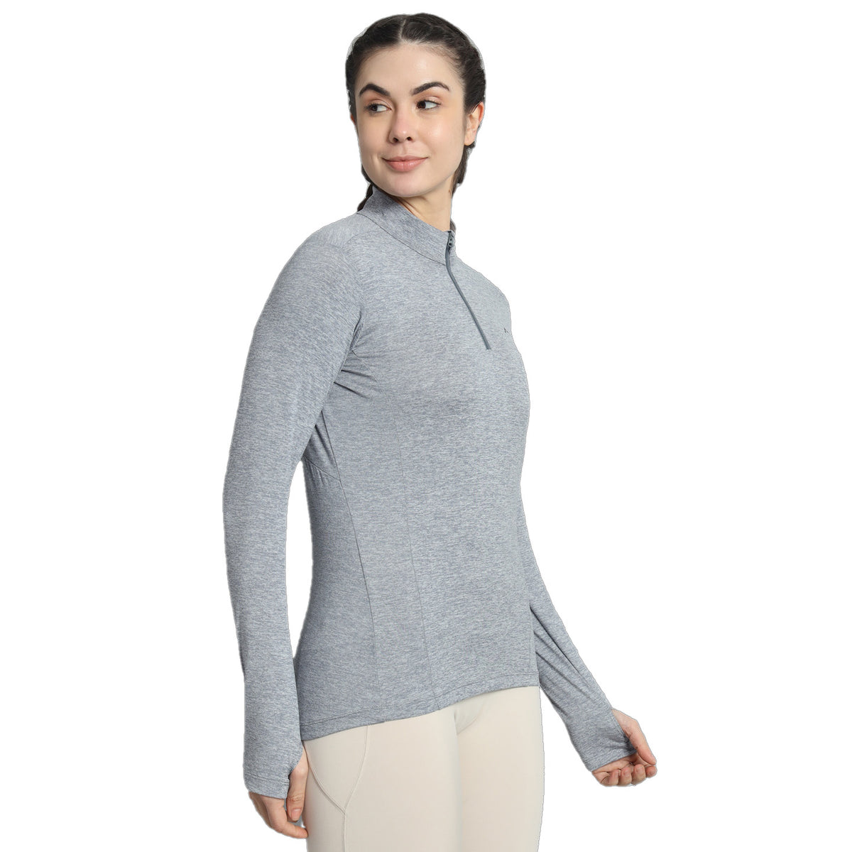 Women's Nomadic Full Sleeves T-Shirt / Baselayer with Extra Stretch - Silver Gray - OutdoorTravelGear.com