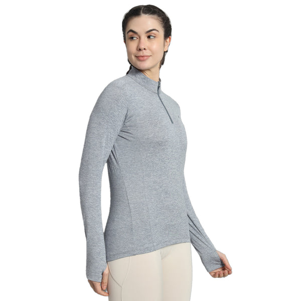 Women's Nomadic Full Sleeves T-Shirt / Baselayer with Extra Stretch - Silver Gray - OutdoorTravelGear.com