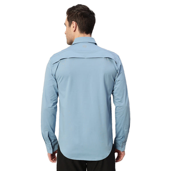 Men's TechFlex Cargo Shirt - Dusk Blue - OutdoorTravelGear.com