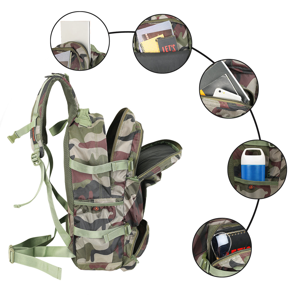 Para Military Tactical Combat Backpack - 40 Litres - Camo Print - OutdoorTravelGear.com