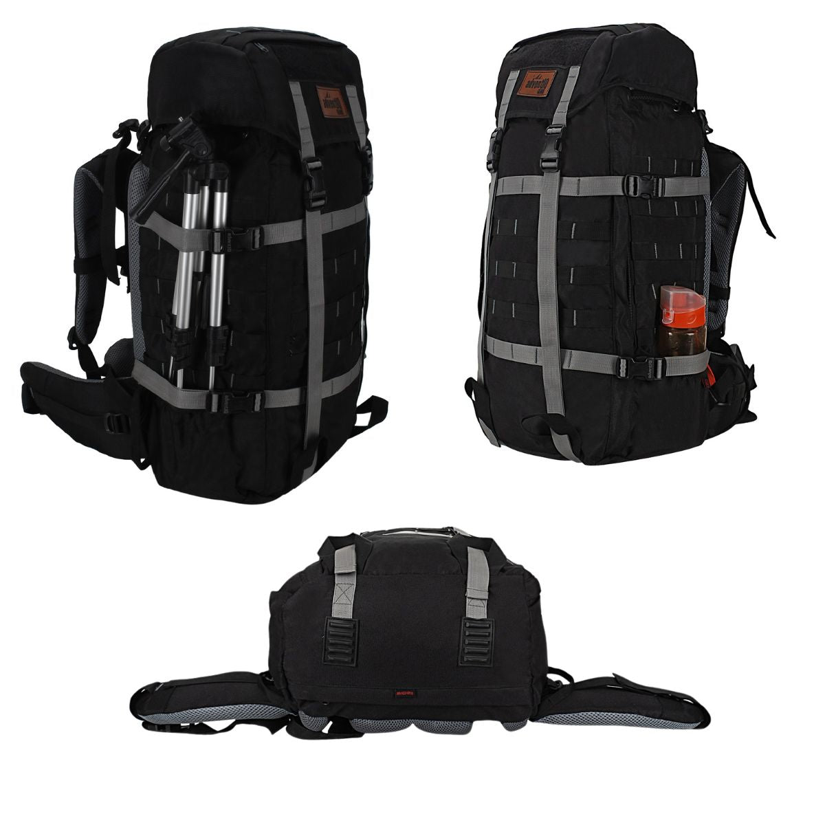 Rimpac Rucksack With Rain Cover - 45-50 Litres - Black - OutdoorTravelGear.com
