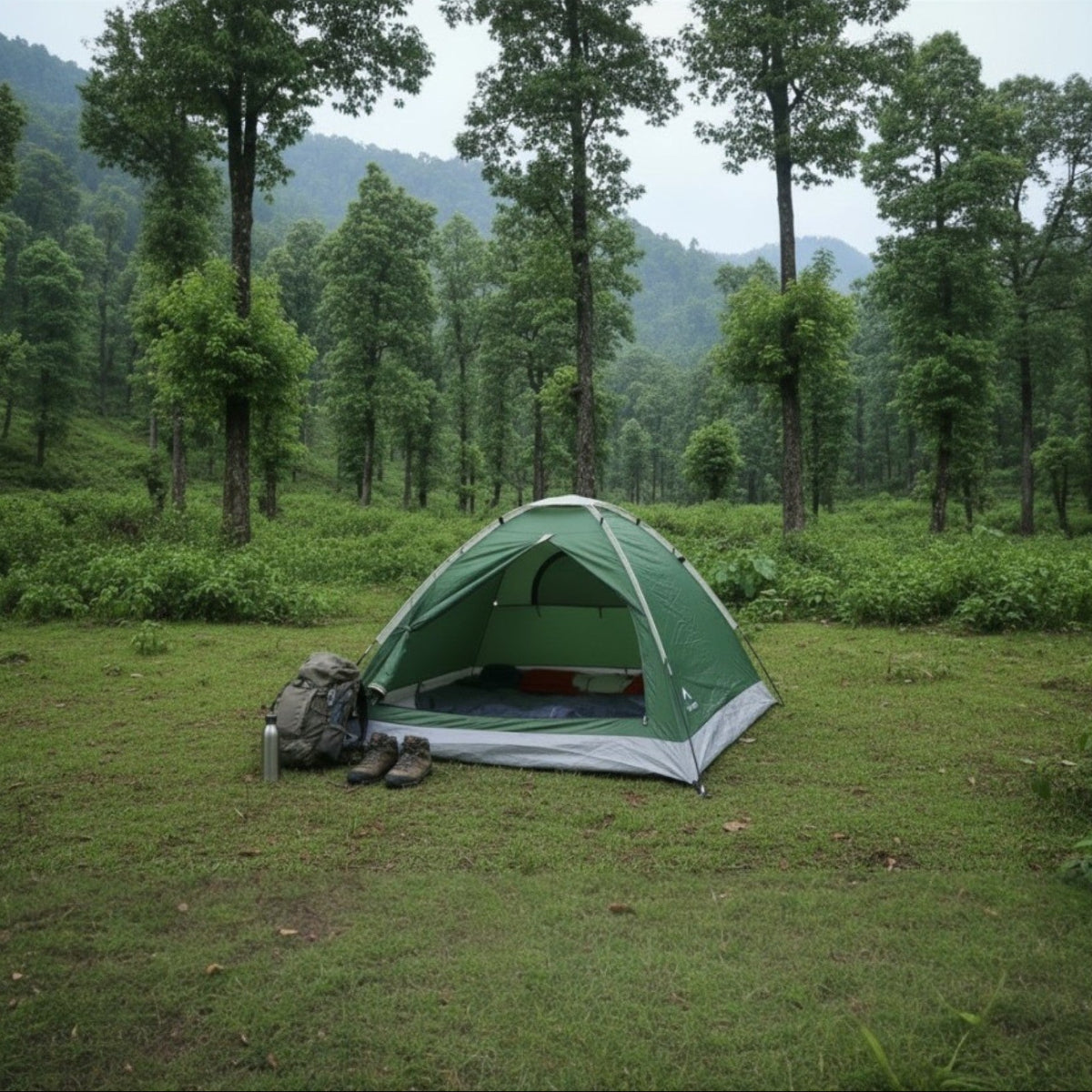 2-Person Camping Tent | Water Resistant |UV Protection & Wind ready | ET1102 - Green - OutdoorTravelGear.com