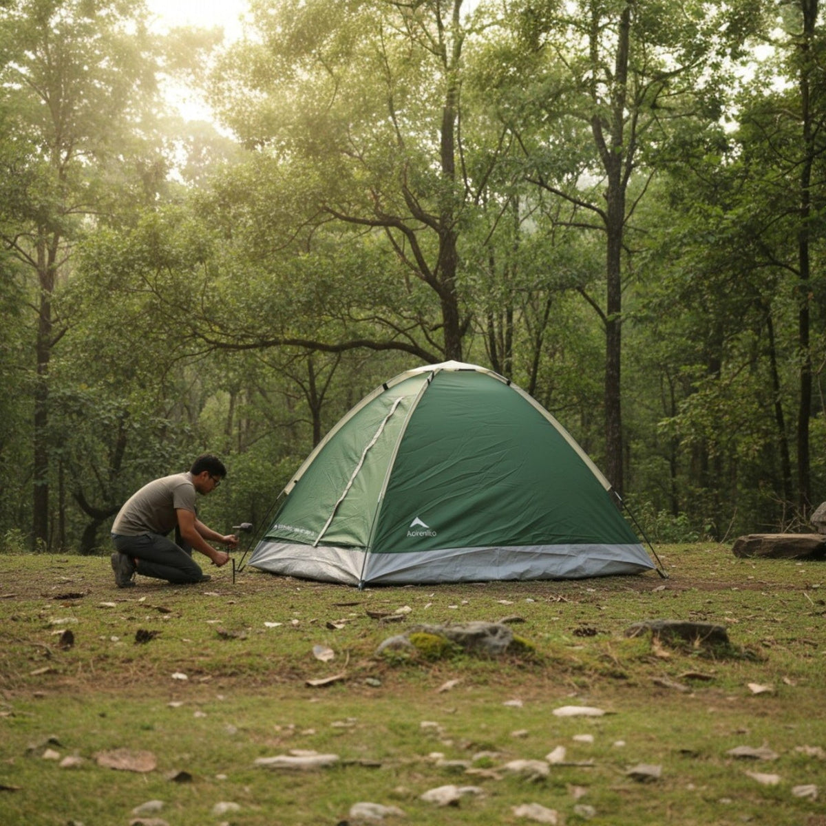 2-Person Camping Tent | Water Resistant |UV Protection & Wind ready | ET1102 - Green - OutdoorTravelGear.com