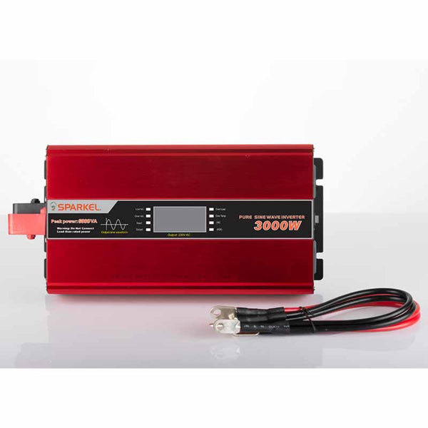 Solar Compact Car Inverter - 24V DC to 230V AC Pure Sine Wave - Output 3000W 2