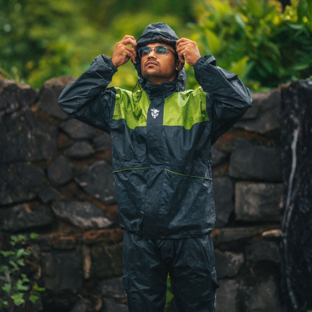 Hurricane Air TourPro Waterproof Rain Overjacket - Grey+Green - OutdoorTravelGear.com