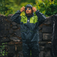 Hurricane Air TourPro Waterproof Rain Overjacket - Grey+Green - OutdoorTravelGear.com