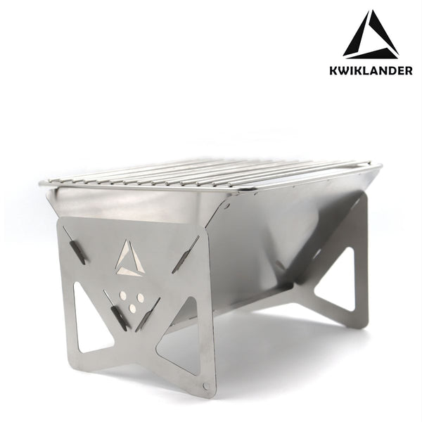 Flatpack BBQ Grill - Stainless Steel Mini Portable BBQ Grill - Wood Burning Camping Grill - Foldable Barbeque Tandoor - OutdoorTravelGear.com