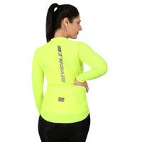 Womens BeVisible Cycling Jersey - Full Sleeves - Neon Green 2