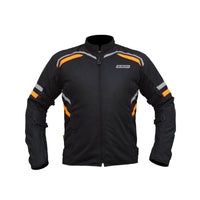 Raptor V.2 Motorcycle Riding Jacket - Black+Hi-Viz Orange - OutdoorTravelGear.com