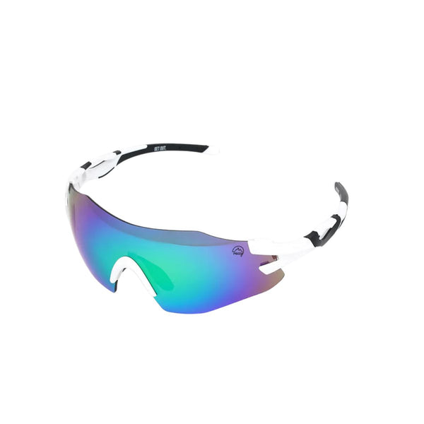 TrailGlide Sunglasses - Unisex - Blue Revo + White Frame - OutdoorTravelGear.com