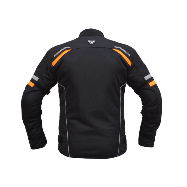 Raptor V.2 Motorcycle Riding Jacket - Black+Hi-Viz Orange - OutdoorTravelGear.com