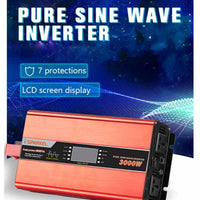 Solar Compact Car Inverter - 24V DC to 230V AC Pure Sine Wave - Output 3000W 6