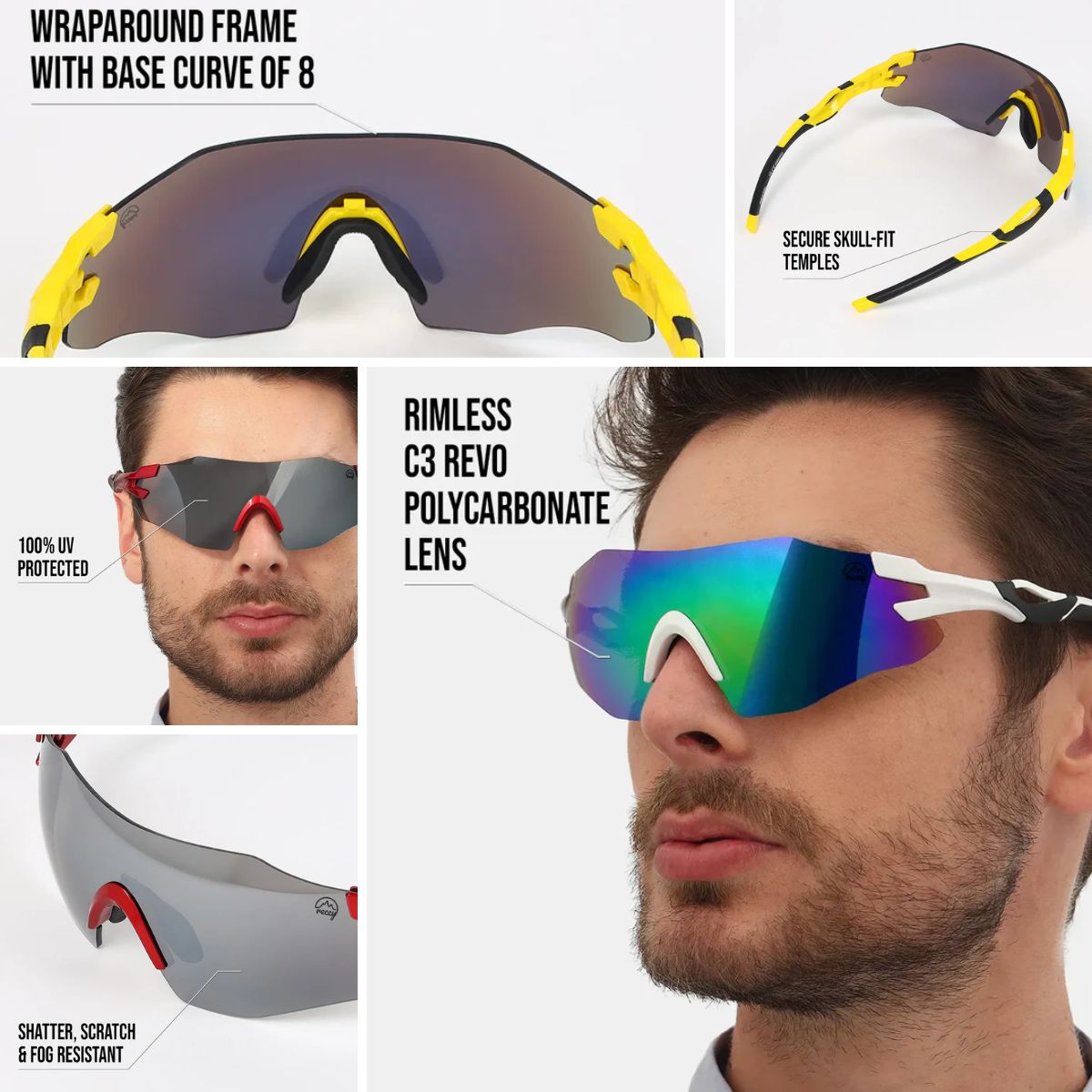 TrailGlide Sunglasses - Unisex - Smoke Revo + Red Frame - OutdoorTravelGear.com