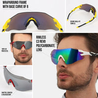 TrailGlide Sunglasses - Unisex - Smoke Revo + Red Frame - OutdoorTravelGear.com