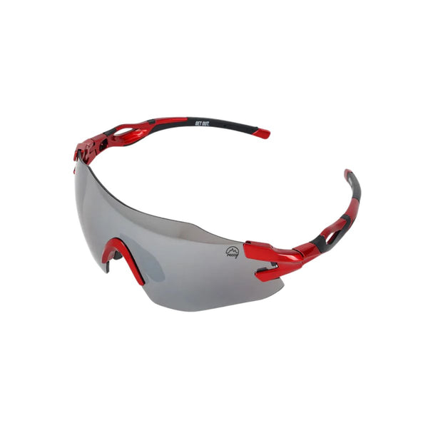 TrailGlide Sunglasses - Unisex - Smoke Revo + Red Frame - OutdoorTravelGear.com