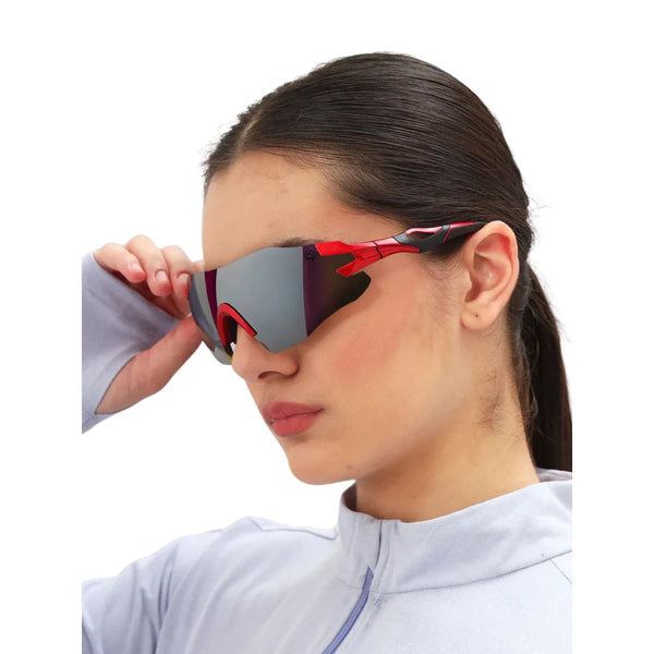 TrailGlide Sunglasses - Unisex - Smoke Revo + Red Frame - OutdoorTravelGear.com
