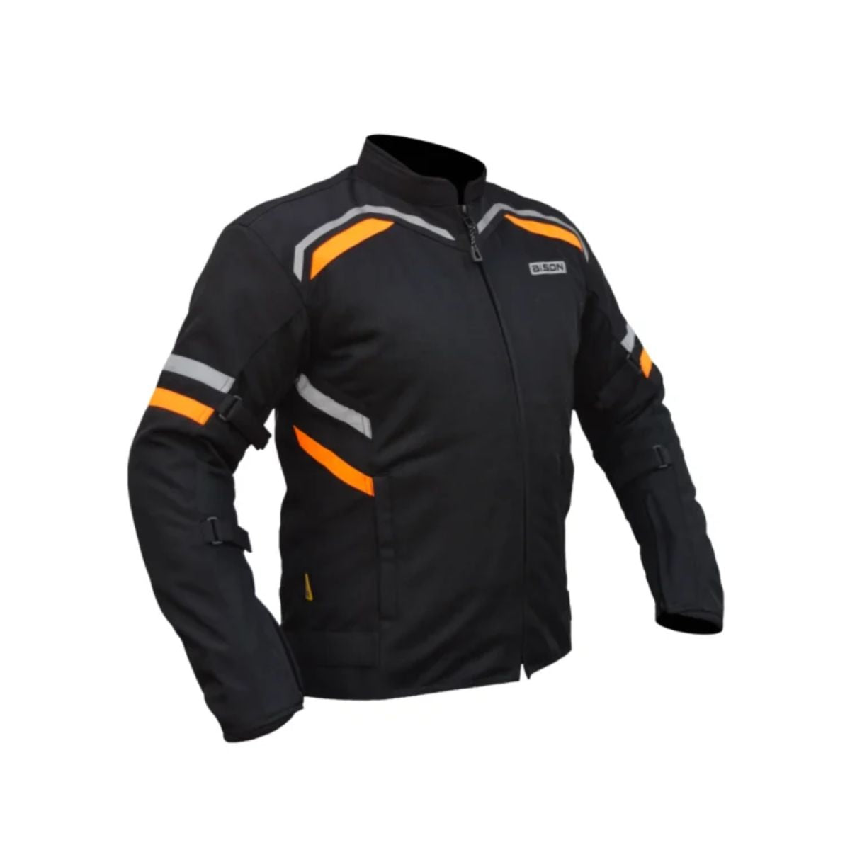 Raptor V.2 Motorcycle Riding Jacket - Black+Hi-Viz Orange - OutdoorTravelGear.com