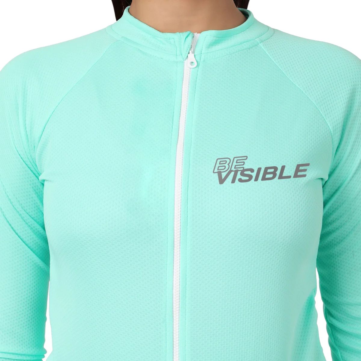 Womens BeVisible Cycling Jersey - Full Sleeves - Sea Green 2