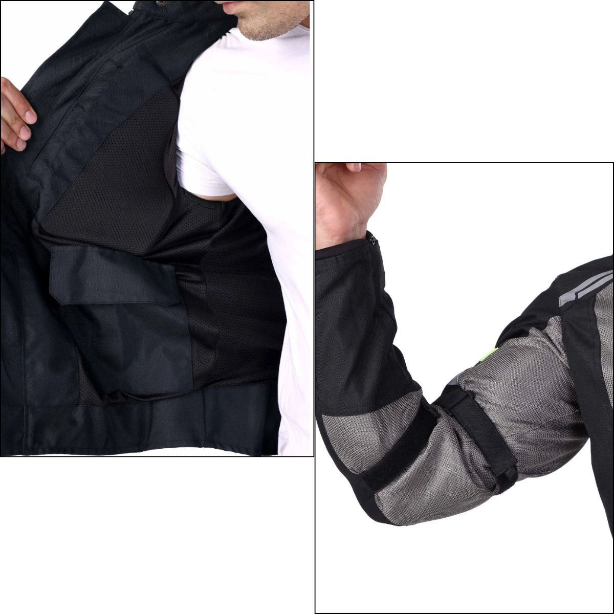 Tourer Riding Jacket with Armours - Grey + Red - OutdoorTravelGear.com