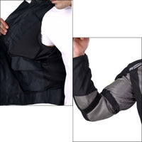 Tourer Riding Jacket with Armours - Grey + Red - OutdoorTravelGear.com