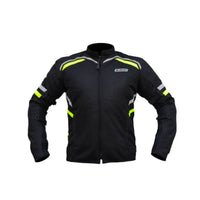 Raptor V.2 Motorcycle Riding Jacket - Black+Hi-Viz Green - OutdoorTravelGear.com