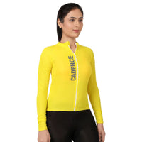 Womens BeVisible Cycling Jersey - Full Sleeves - Bright Yellow 1
