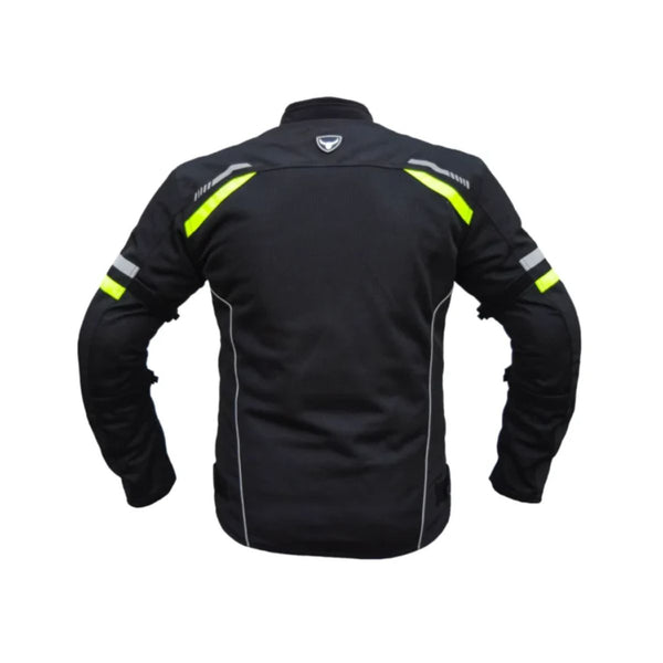Raptor V.2 Motorcycle Riding Jacket - Black+Hi-Viz Green - OutdoorTravelGear.com