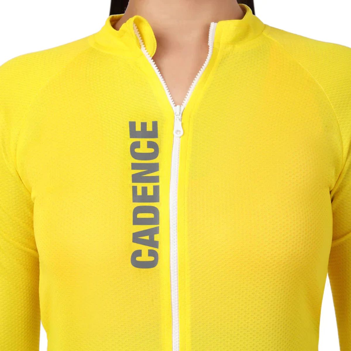 Womens BeVisible Cycling Jersey - Full Sleeves - Bright Yellow 2