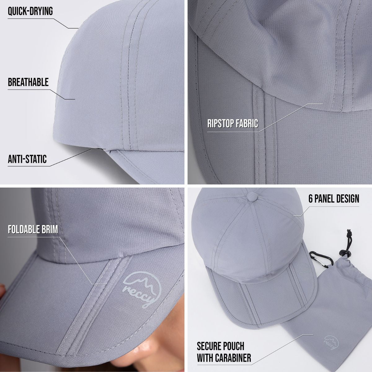 TrailTuck Cap - Unisex - Light Grey - OutdoorTravelGear.com
