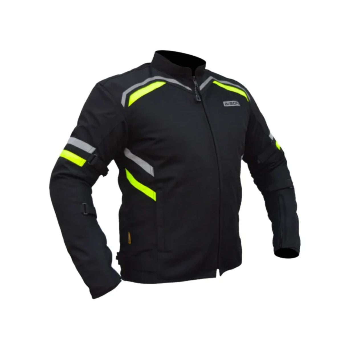Raptor V.2 Motorcycle Riding Jacket - Black+Hi-Viz Green - OutdoorTravelGear.com
