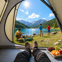 3 Person Dome Waterproof Camping Tent with Aluminium Poles | 2500 mm Waterproof Rating | ET1103 - Olive Green - OutdoorTravelGear.com