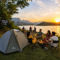 3 Person Dome Waterproof Camping Tent with Aluminium Poles | 2500 mm Waterproof Rating | ET1103 - Olive Green - OutdoorTravelGear.com