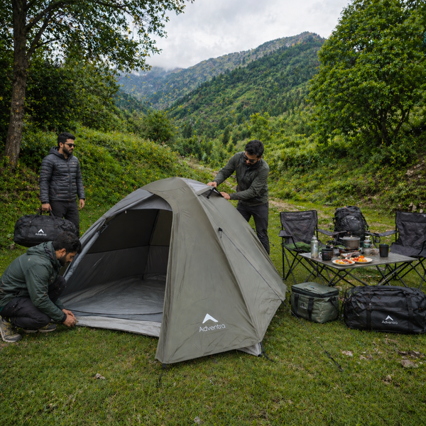 3 Person Dome Waterproof Camping Tent with Aluminium Poles | 2500 mm Waterproof Rating | ET1103 - Olive Green - OutdoorTravelGear.com
