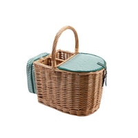 Classic Willow Picnic Basket for Two with Cooler & Tableware - OutdoorTravelGear.com