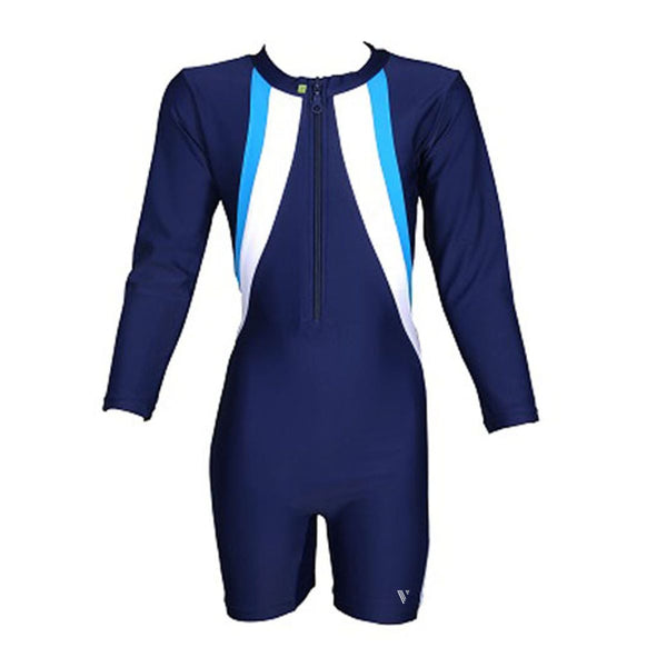 Kids Unisex Half One Piece Sports Suit/ Swim Suit - The Boost - Blue 1