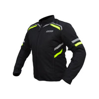 Raptor V.2 Motorcycle Riding Jacket - Black+Hi-Viz Green - OutdoorTravelGear.com