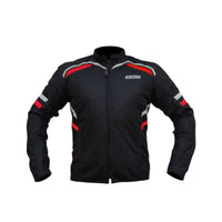 Raptor V.2 Motorcycle Riding Jacket - Black+Red - OutdoorTravelGear.com
