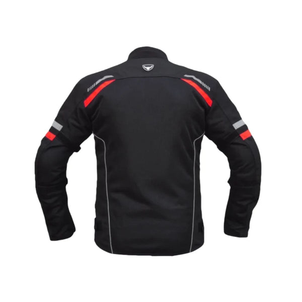 Raptor V.2 Motorcycle Riding Jacket - Black+Red - OutdoorTravelGear.com