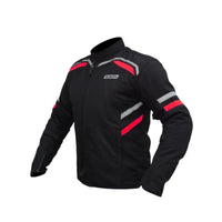 Raptor V.2 Motorcycle Riding Jacket - Black+Red - OutdoorTravelGear.com