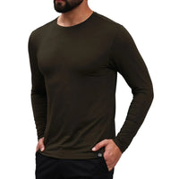 Men's Ultralight Active Long Sleeves T-Shirt - Olive - OutdoorTravelGear.com