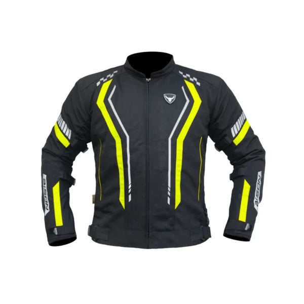 AirPro Motorcycle Riding Jacket - Black+HiViz Green - OutdoorTravelGear.com