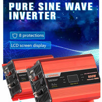Solar Compact Car Inverter - 12V DC to 230V AC Pure Sine Wave - Output 500W 6