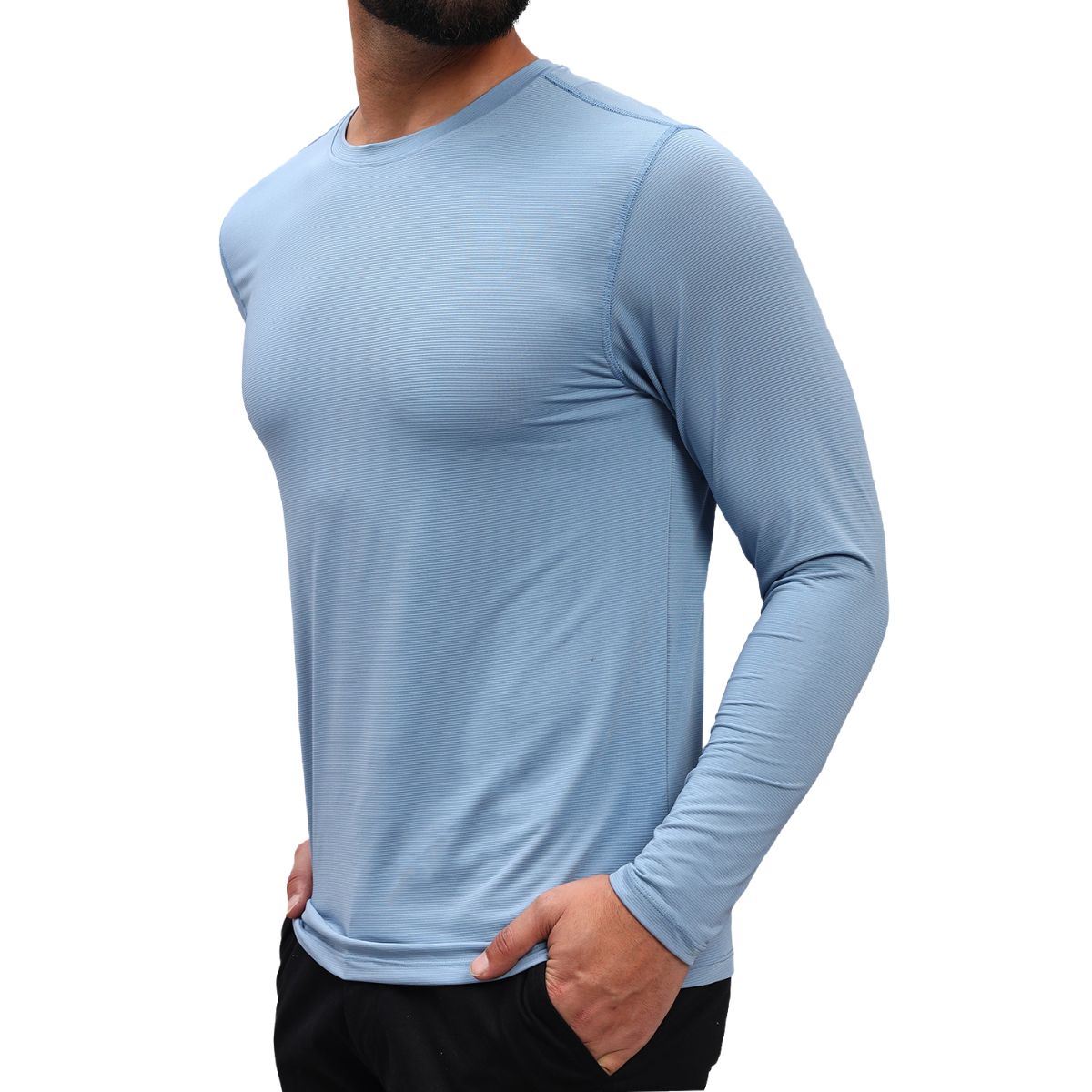 Men's Ultralight Active Long Sleeves T-Shirt - Dusk Blue - OutdoorTravelGear.com