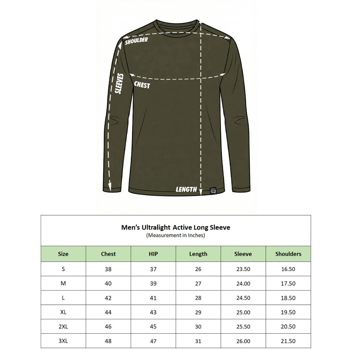 Men's Ultralight Active Long Sleeves T-Shirt - Olive - OutdoorTravelGear.com