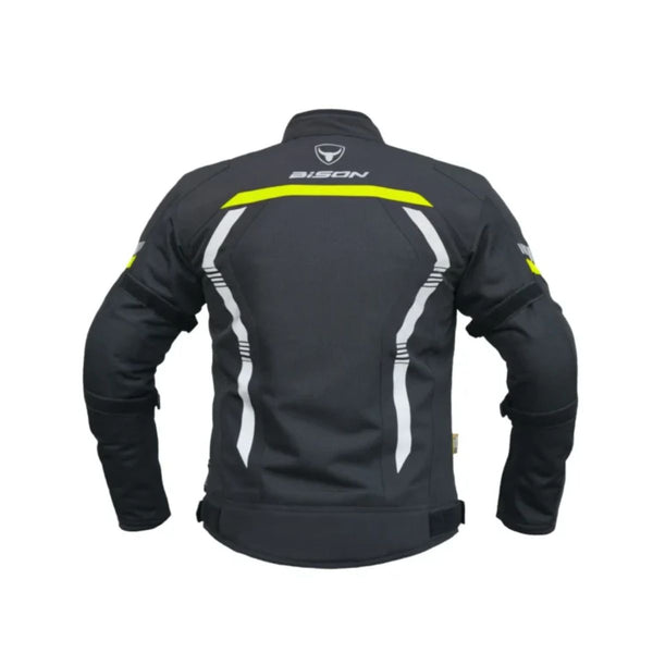 AirPro Motorcycle Riding Jacket - Black+HiViz Green - OutdoorTravelGear.com