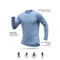 Men's Ultralight Active Long Sleeves T-Shirt - Dusk Blue - OutdoorTravelGear.com