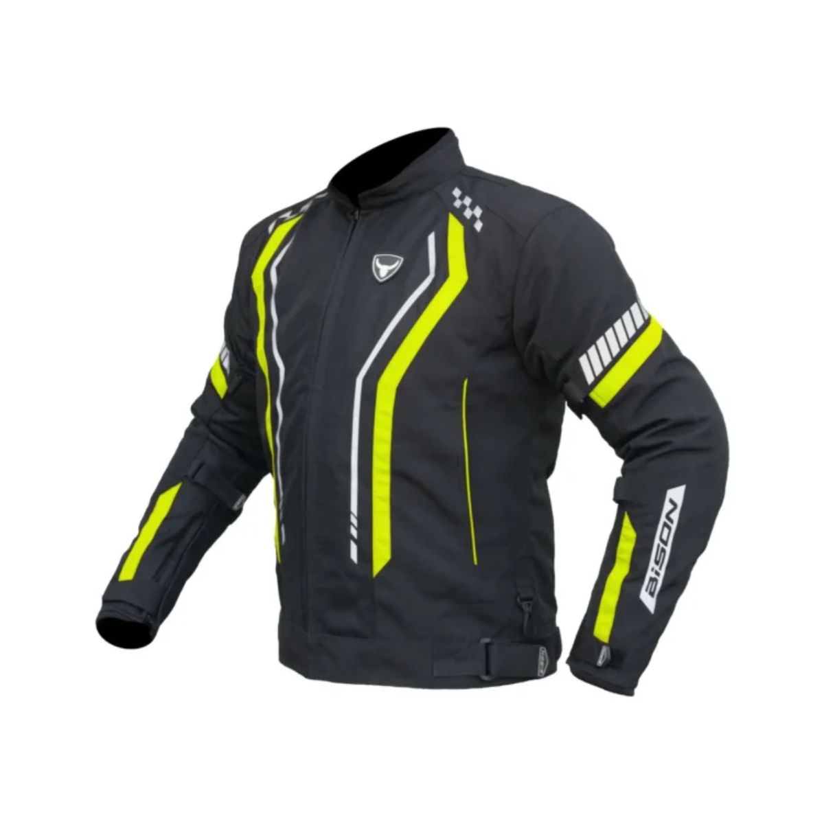 AirPro Motorcycle Riding Jacket - Black+HiViz Green - OutdoorTravelGear.com