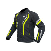 AirPro Motorcycle Riding Jacket - Black+HiViz Green - OutdoorTravelGear.com