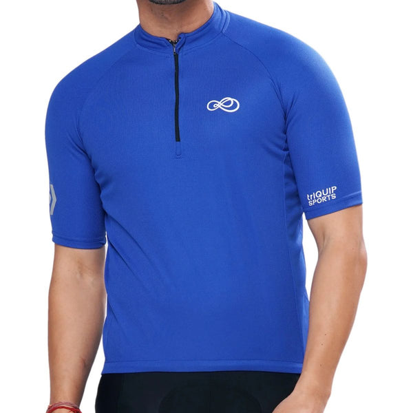 Mens Basic Cycling Jersey - Half Sleeves - Royal Blue 1