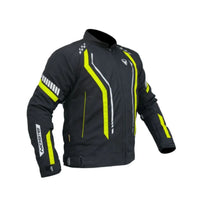 AirPro Motorcycle Riding Jacket - Black+HiViz Green - OutdoorTravelGear.com